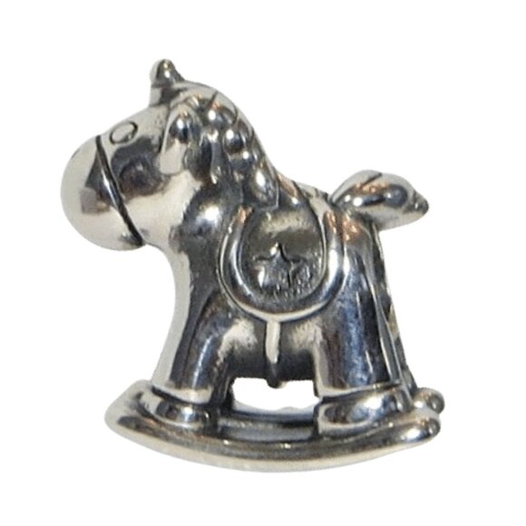 Pandora Authentic Bruno the Unicorn Rocking Horse SS .925 Charm 798437C00 - Picture 3 of 7